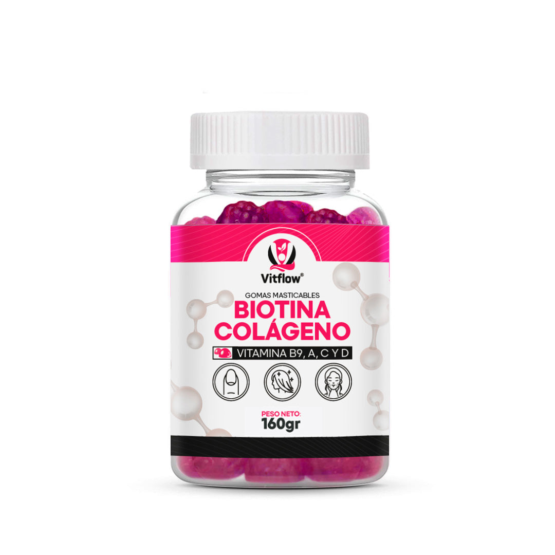 Gomitas Biotina Con Colágeno Vitamina B9, A, C Y D