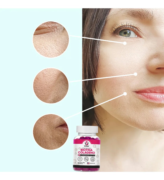 Gomitas Biotina Con Colágeno Vitamina B9, A, C Y D